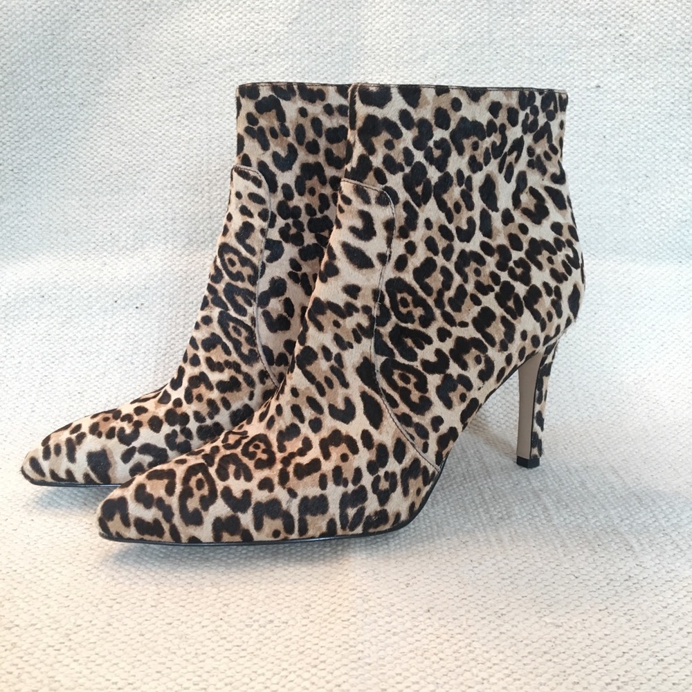 Sam Edelman Olette Leopard Print Calf Hair Booties
